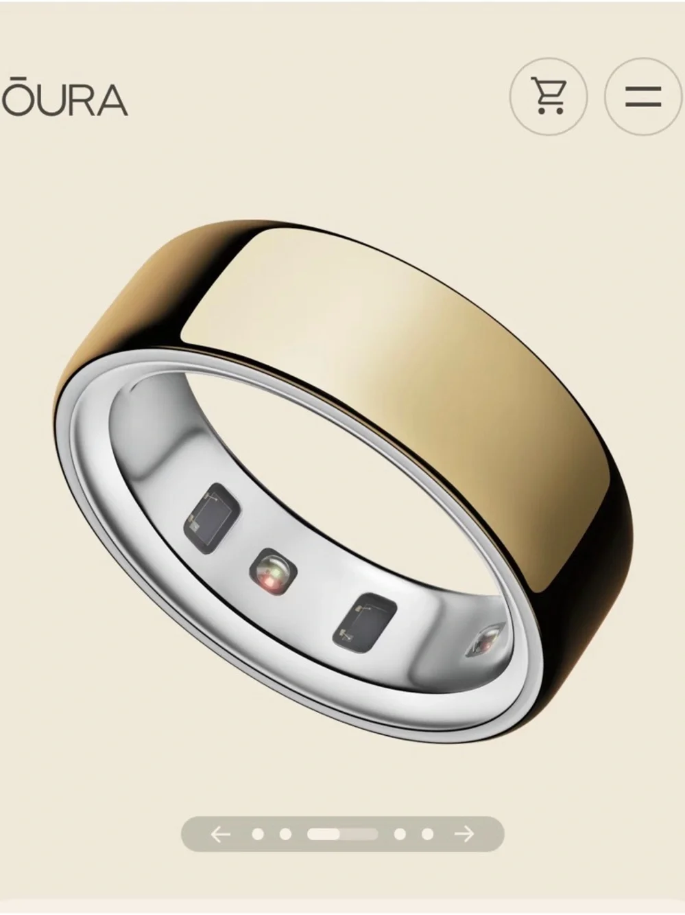 Oura Smart Ring Gen 4 in Gold Finish